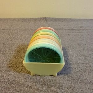 Vintage 6pc Tupperware Coaster Set